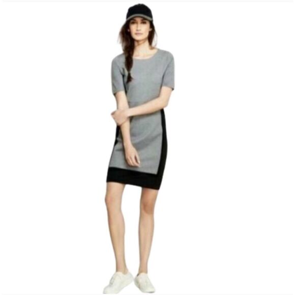 J. Crew Gray & Black Colorblock Ponte Jersey Knit Sheath Dress, 2 - Picture 3 of 12
